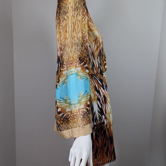 Bebe Kimono Sleeve Mini Dress – Size Small – Abstract Animal Print - Picture 2 of 9